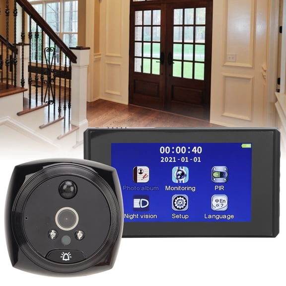 Video Timbre Con Video Visor De Puerta Con Cámara Electrónica Inteligente HD De 4.5 Pulgadas Con Detección De Movimiento