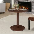 thumbnail image 6 of PHOYAL 31.5" MDF Small Round Dining Table Set for 2, Tulip Style Pedestal Dining Tables for Kitchen Small Space Apartment, Walnut, 6 of 7