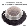 thumbnail image 6 of Human Hair Replacement System Fine Mono Poly Skin Around Mens Toupee Hairpiece Natural Hairline 6" Indian Hair Male Hair Prosthesis, 6 of 7