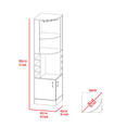 thumbnail image 7 of Living Room Cabinets Corner bar cabinet 71" H, with two shelves at the top, 1 glass holder, 8 exterior bottle racks, 1 central shelf and a lower drawer with 2 side doors, light gray,Wooden Cabinets, 7 of 7