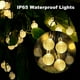 thumbnail image 4 of Guirnaldas de luces solares para exteriores, 50 bolas de cristal LED de 8 metros de luces de hadas solares de alambre de cobre, 8 modos de luces de hadas solares impermeables, 4 of 6