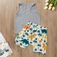 thumbnail image 4 of Xingqing Ensemble 2 Pcs pour Garçons Tout-Petits Col Rond Débardeur Imprimé Shorts en Coton, 4 of 9