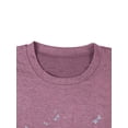 thumbnail image 4 of TWZH Women Daisy Dragonfly Print Crew Neck Long Sleeve Pockets Top, 4 of 6