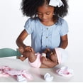 thumbnail image 5 of Set de regalo para muñeca bebé canastilla de 8 piezas | JC Toys - Guardería La Recién Nacido | Muñeca recién nacida afroamericana realista de 14" con accesorios | Rosa | Edades 2+, 5 of 5