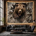 thumbnail image 6 of Grizzly Bear Bursting Through Shattered Stone Wall, Dramatic Digital Art for Wildlife Lovers, Animal Portrait Wall Decor, Birthday Gift Tapestry Wall Hanging for Bedroom and Living Room, 6 of 7