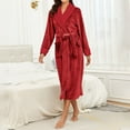 thumbnail image 5 of XINXIAOO Women's Fall/winter V Neck Solid Color Flannel Long Nightgown Wrap Towel for Women Ladies Robes Soft Women's Bathrobes Long 2x Womens Robe Small plus Size Silk Kimono Robe Womens Spa Robe, 5 of 8