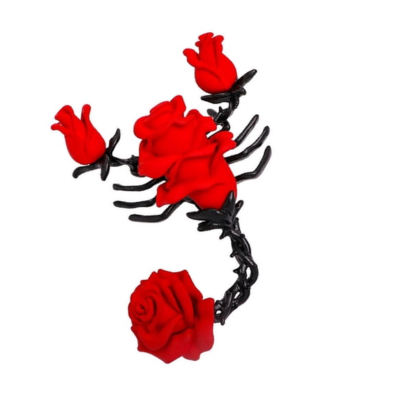 Retro Metal Scorpion Rose Brooch Handmade Drip Enamel Detailing Unique Gothic Badge Pin Accessory For Outfit