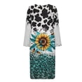 thumbnail image 5 of Xoenoiee Sunflower Cow Leopard Print Women Zipper Robe Long Sleeve Loungewear Lightweight Housecoat Full Length Nightgown with Pockets, 3XL, 5 of 7