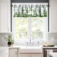 thumbnail image 4 of Green Forest Tree Valance Curtain Pine Coniferou Trees Forest Watercolor Style Rod Pocket Valance Window Treatments Short Curtains for Kitchen Farmhouse Decor 54x18inch, 4 of 6