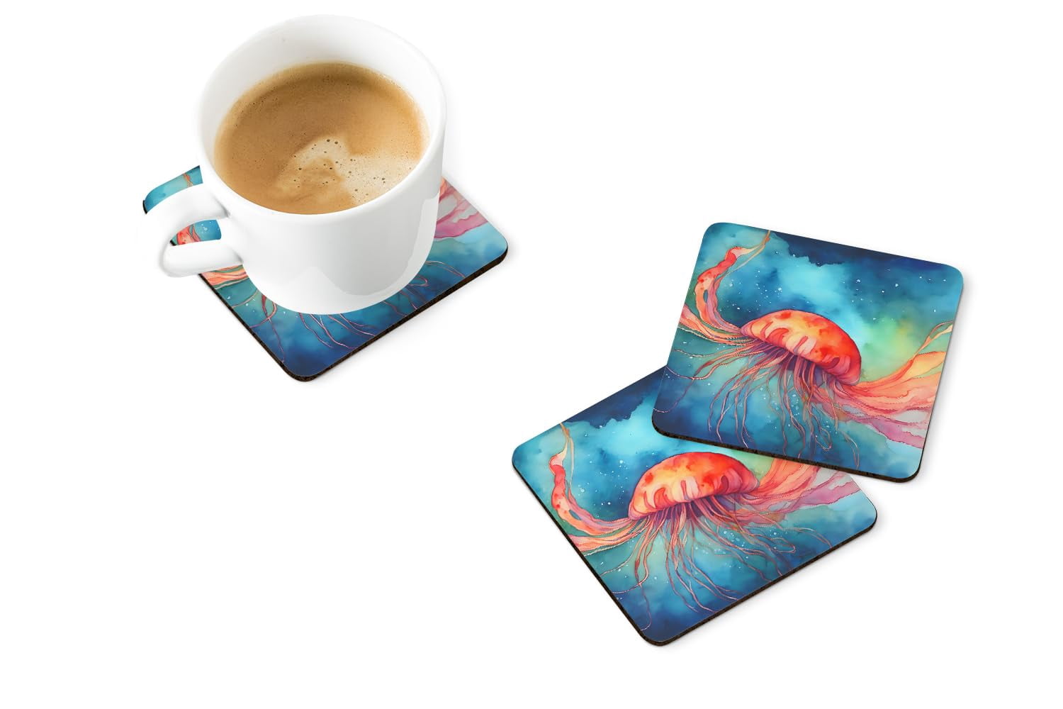 Carolines Treasures DAC2788FC 3.5 x 3.5 in. Jellyfish Foam Coasters