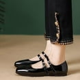 thumbnail image 6 of CHICVOMEY Double Buckle Mary Jane Flats for Women Square Toe Comfort Vintage Ballet Flats with Memory Foam Insole Casual Dress Ballet Flats, 6 of 6