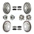 thumbnail image 1 of Transit Auto Front Rear Wheel Hub Bearings Assembly Coated Disc Brake Rotors and Semi-Metallic Pads Kit (10Pc) for Car 2017-2018 Toyota Prius V - Left Right Side (Driver Passenger) KBB-114323, 1 of 10