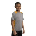thumbnail image 4 of Sport-Tek Youth Heather Colorblock Contender Tee-M (Vintage Heather/ Gold), 4 of 5