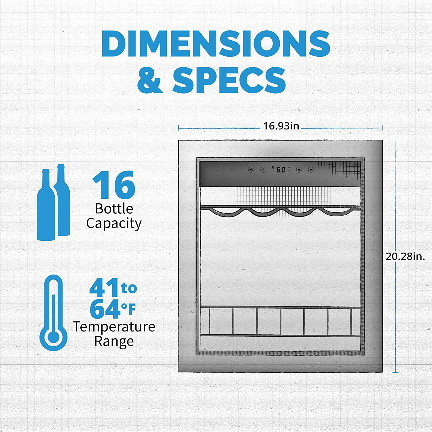 Restored Newair NWC016SS00-RB Freestanding Wine Fridge with Digital Thermostat, 16 Bottles, Stainless Steel (Refurbished)