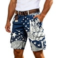 thumbnail image 5 of Krdevn Men's Distressed American Flag Print Cargo Shorts Independence Day Casual Utility Workwear Shorts, 5 of 5
