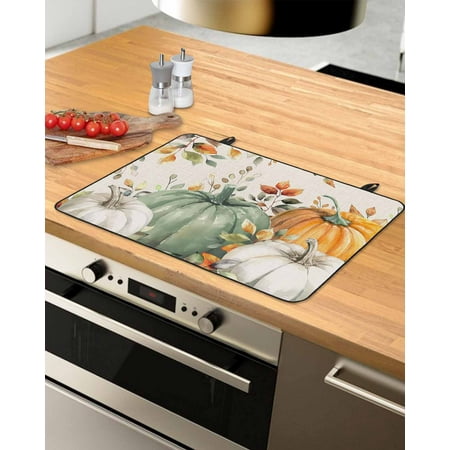 

Sage Green Fall Stove Top Covers for Electric Stove Heat Insulation Fireproof Glass Cooktop Cover Counter Top Glass Stove Cover 31 x24 Pumpkins Weeping Botanical Thanksgiving Rustic
