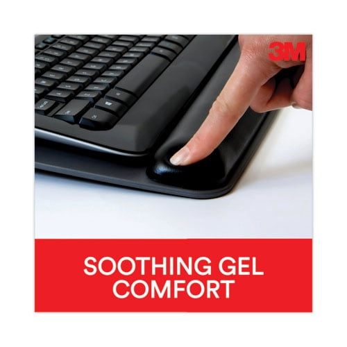 Antimicrobial Gel Keyboard Wrist Rest Platform, 19.6 x 10.6, Black/Gray/Silver | Bundle of 2