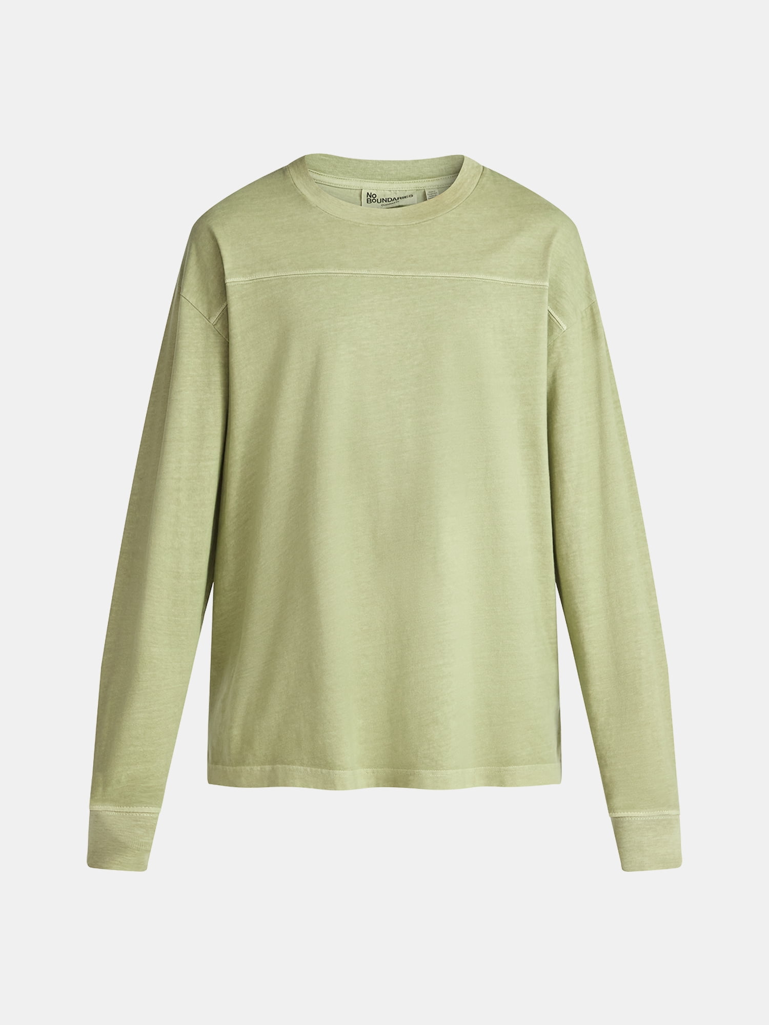 No Boundaries Cotton Washed Tee with Long Sleeves, Men's & Big Men's