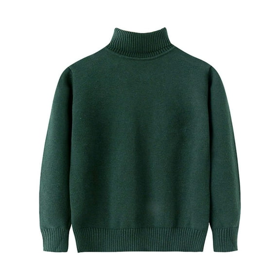 Taqqpue Toddler Kids Boys Girls Turtleneck Sweater Solid Color Long Sleeve Shirts Tops Casual Knitted Slim Fit Pullover Blouse Tee