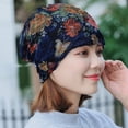 thumbnail image 2 of KDFJPTH Translucent Reversible Cap Loss Head Hair Women Hat Turban Scarf Print Wrap Lace Stretch Baseball Caps, 2 of 3