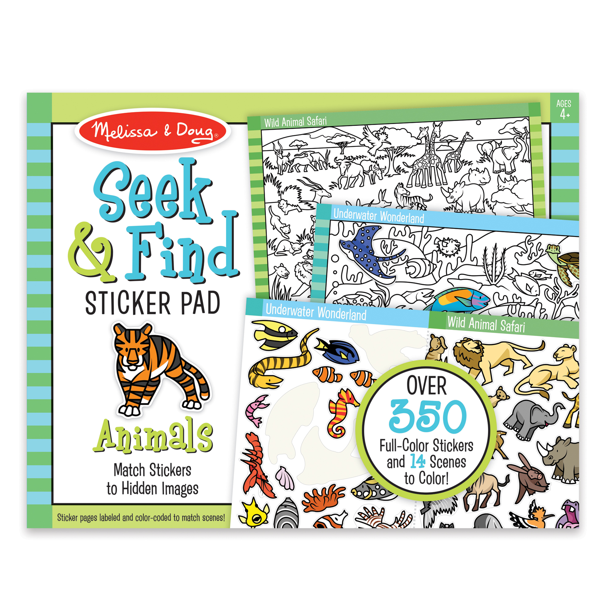 Melissa & Doug Seek and Find Sticker Pad – Animals (400+ Stickers, 14 ...