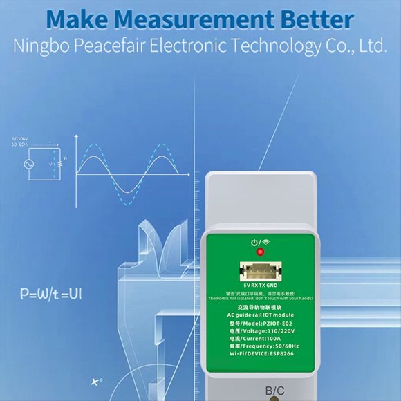Tasmota Wifi Energy Power Meter AC Single Phase Din Rail Meter Electric Wattmeter Tasmota ESPHome for Home Assistant