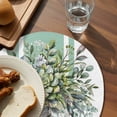 thumbnail image 3 of Sage Green Eucalyptus Leaves Round 15 Inch Placemats Set of 6, Pastoral Summer Botanical Elegant HeatResistant Non Slip Place Mats for Dining Table, Wipeable Kitchen Table Mats for Housewarming, 3 of 9