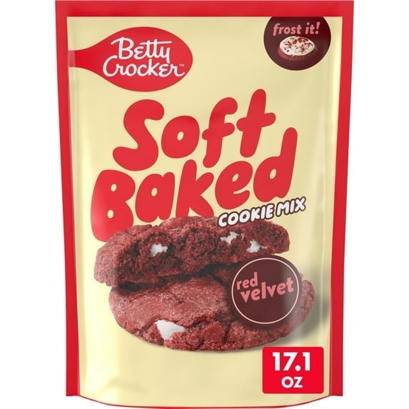 Betty Crocker Soft Baked Cookie Mix, Red Velvet, 17.1 oz - 3 pack