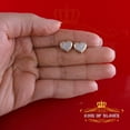 thumbnail image 6 of King of Bling's 10K Real Yellow Gold Real Diamond 0.25CT Men's/Women's Stud Micro Heart Earring, 6 of 12