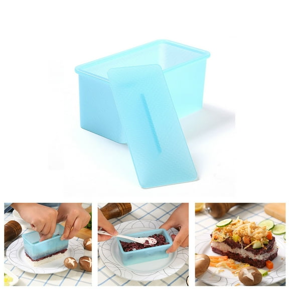 Ganfancp Multi-Layer Rectangular Press Sushi Utensil Box, Easy-to-Use Sushi Making Kit for Beginners and Families - Includes 1 PC Rice Ball Molds, Ideal for Adding Sushi Vinegar and Cooking Oil, and