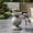 LIGHT GREY 8, variant on Lightweight Concrete Round Side Table for Outdoor Patio, Antique White End Table No Assembly Needed