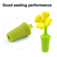 thumbnail image 3 of Tapón para botella de vino, sellador protector de corchos de vino, juego de 5 como regalo de vino, flores de silicona, 3 of 5
