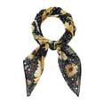 thumbnail image 1 of Bufandas de gasa para mujer - 27.6 X27.6 - Pañuelo cuadrado con estampado floral Pañuelo para el cuello Pañuelo para el cuello Girasol negro 70x70cm/27.6x27.6 inches(LxW), 1 of 5