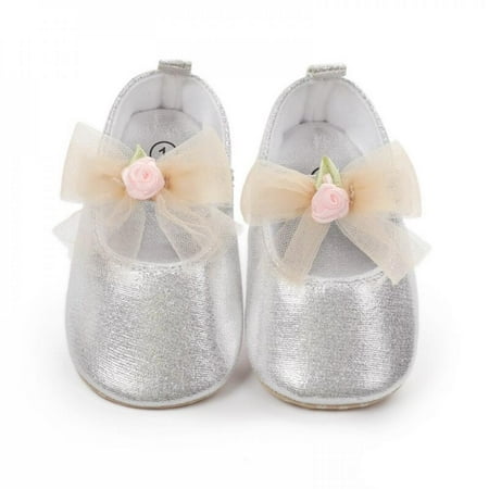 

Clearance Baby Girls Solid First Walker Shoes Infantborn Soft Sole Bow Knot Fashion Princess Flats Prewalker Toddler Shoes 0-18M