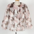 thumbnail image 6 of gbyLJF Fur Jackets for Women Faux Fur Coat Winter Warm Fluffy Parka Jacket Tie Dye Thicken Soft Outerwear Pink XXL, 6 of 7
