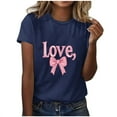 thumbnail image 3 of RKSTN Valentines Gift Valentine Shirts for Women Oversized Crewneck Valentine's Day Graphic Print Short Sleeve T Shirts Pullover Top Womens Casual Round Neck Plus Size Loose Comfy Summer Tee Shirts, 3 of 6