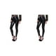 thumbnail image 4 of Jumpingount Leggings de cuero para mujer, grueso, cálido, elástico, cintura alta, adelgazante, noveno pantalón, Legging, pantalones de vestir de ocio Negro S 2piezas Jumpingount CBP186558, 4 of 6