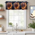 thumbnail image 2 of Kitchen Cafe Valance Curtain for Small Windows,Flaming Basketball Rod Pocket Short Valances,42x12in, 2 of 9