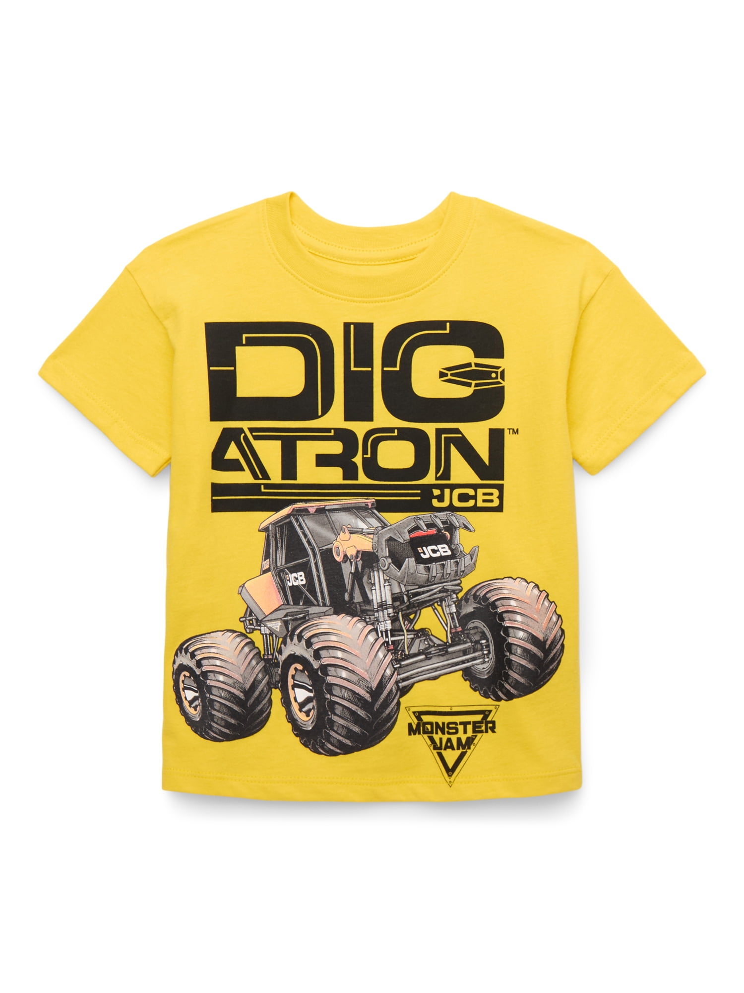 Monster Jam Toddlers’ Digatron Cotton Graphic Tee with Short Sleeves, Sizes 12M-5T