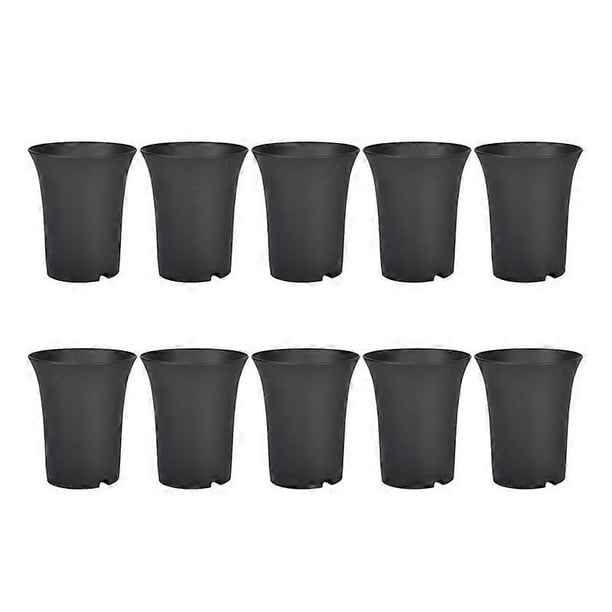 10PcsBlack Round Flower Pots High Waist Deep Pots Are Perfect for Indoor and Outdoor Plants Seeds Vegetables