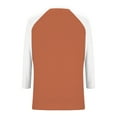 thumbnail image 4 of Hearthz Raglan 3/4 Sleevet Shirts for Women V Neck Baseball Jersey Patchwork Dressy Tops for Women Fall Cute Blouses for Women, 4 of 7