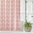 thumbnail image 2 of Modern Shower Curtain with Inverse Herringbone Pattern - Geometric Fabric Shower Curtain, Striped Minimalist Shower Curtain, Herringbone Shower Curtains for Bathroom, 72" x 72", Rose Tan/White, 2 of 6