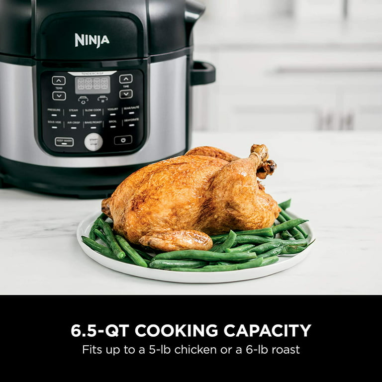 Restored Ninja FD302 Foodi 11-in-1 Pro 6.5 Qt. Pressure Cooker & Air Fryer  (Silver-Black) (Refurbished)