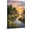 Frame-style, variant on Vibrant Log Cabin Lake House Sunset Canvas Wall Art for Living Room Bedroom Rustic Nature Landscape Wildflower Stream Painting Home Decor Pictures