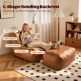 thumbnail image 4 of Toject Giant Bean Bag Chair, Faux Leather Memory Foam Floor Sofa for Adults, Ergonomic Back Support, No Assembly Needed, Lightweight Lounger for Living Room Bedroom Dorm Office, Black, 4 of 6