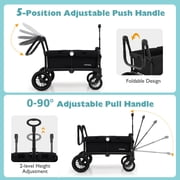 Infans Wagon Stroller for 2 Kids Push Pull Double Stroller with Adjustable Handle