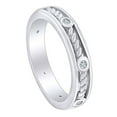 thumbnail image 2 of AFFY 0.12 Carat Round Shape White Natural Diamond Rope Design Wedding Band Ring 18K Solid White Gold Ring Size-6, 2 of 3