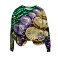 thumbnail image 4 of FAVIPT Mardi Gras Shirts for Women Carnival Sweatshirt Mask Graphic Shirt Tops Casual Holiday Festivel Pullover Sweatshirts Tee Shirt Tunic Blouse 2025 Multicolor,S, 4 of 5