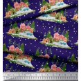 thumbnail image 3 of Soimoi Georgette Viscose Fabric House,Snowfall & Tree Nature Print Fabric by The Yard 42 Inch Wide, 3 of 3