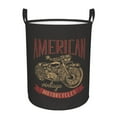 thumbnail image 1 of DouZhe Waterproof Collapsible Large Laundry Baskets, Vintage Classic American Motorcycle Prints Circular Hamper with Handles, 1 of 7